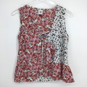 CAbi Top #5730 Seraphina Multi Color Ditsy Floral Layered Top